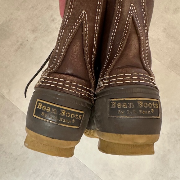 LL Bean lace up Boots Women's size 6M, dark brown leather - Picture 8 of 10